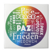 Keramik-Kachel-Display Peace Paz Pax mehrsprachig Fliese (Vorderseite)