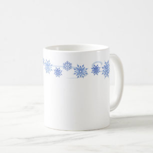 Keramik-Kaffee-Tasse-Blaue Schneeflocken Kaffeetasse