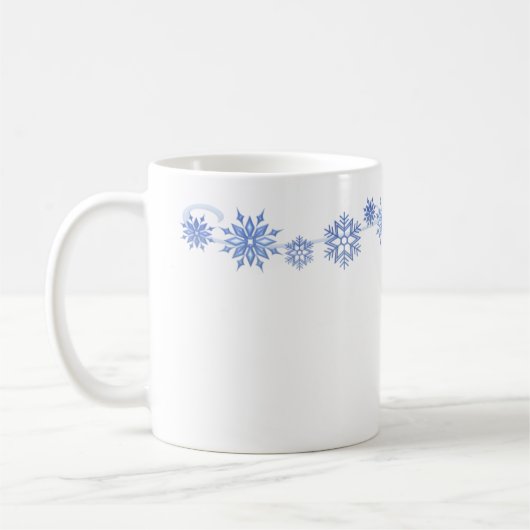 Keramik-Kaffee-Tasse-Blaue Schneeflocken Kaffeetasse (Links)