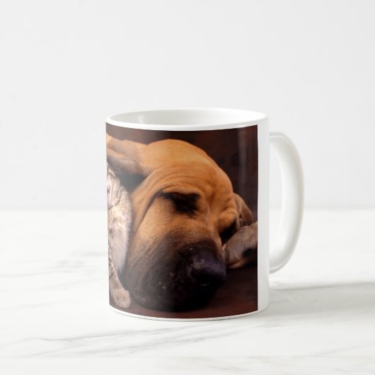 Keramik Kaffee Tasse-Hund & Kitten Kaffeetasse (VorderseiteRechts)