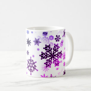 Keramik-Kaffee-Tasse-Lila Schneeflocken Kaffeetasse
