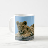 Keramik Kaffee Tasse Lion Cubs (Vorderseite Links)