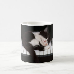 Keramik Kaffee Tasse Piano Kitten