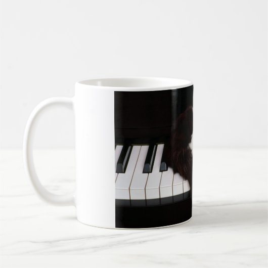 Keramik Kaffee Tasse Piano Kitten (Links)