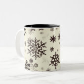 Keramik Kaffee Tasse Smokey Schneeflocken (Vorderseite Links)