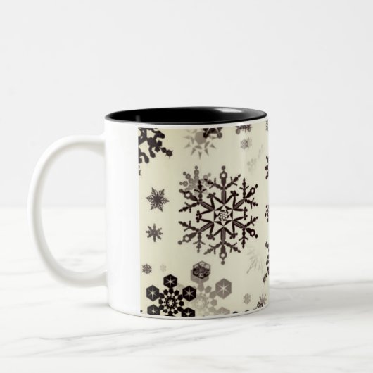 Keramik Kaffee Tasse Smokey Schneeflocken (Links)