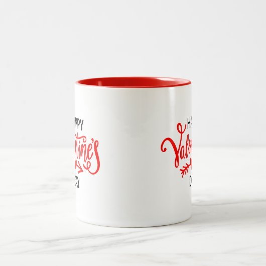 Keramik Kaffee Tasse-Valentine Herz Zweifarbige Tasse (Mittel)