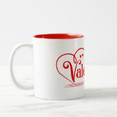 Keramik Kaffee Tasse-Valentine Herz Zweifarbige Tasse (Links)