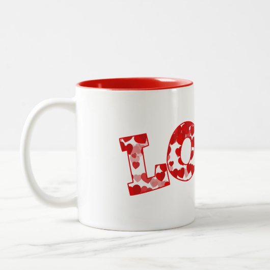 Keramik Kaffee Tasse-Valentine Herz Zweifarbige Tasse (Links)