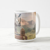 Keramik Kaffee Tasse Vintag Safari (VorderseiteRechts)