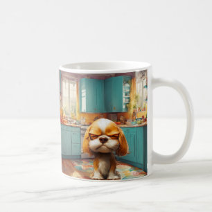 Keramik-Kaffeetasse mit mürrischem Welpen Kaffeetasse