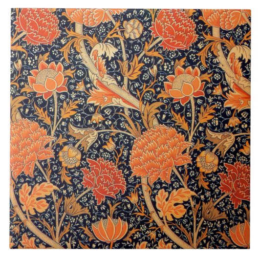 Keramik Kamin William Morris entwirft 06 Fliese (Vorderseite)