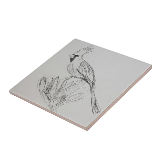 Keramik Kardinal, klein (10,8 cm x 10,8 cm) Fliese (Seite)