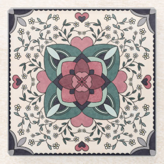 Keramik, klein (4,25" x 4,25") glasuntersetzer