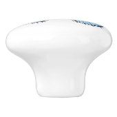 Keramik Knob - Blauer Schmetterling Keramikknauf (Seitenansicht)