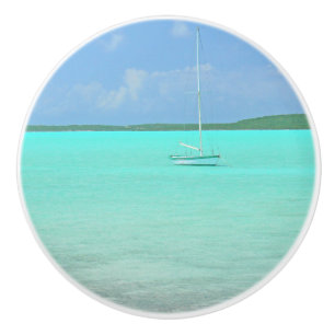 KERAMIK KNOB/CUSTOM/LEONE-SAIL-BOOT/BLAUE-GRÜNES M KERAMIKKNAUF