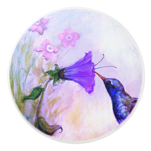 Keramik Knob "Hummingbird-Pastel" Keramikknauf (Vorderseite)