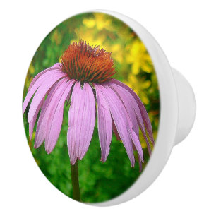 KERAMIK KNOB/ "LILA CONEFLOWER" KERAMIKKNAUF