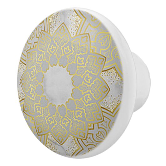 Keramik-Knob/Pull aus Gold und Grau Keramikknauf (Rechts)