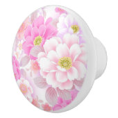 Keramik Knob/Rosa Blume Keramikknauf (Rechts)
