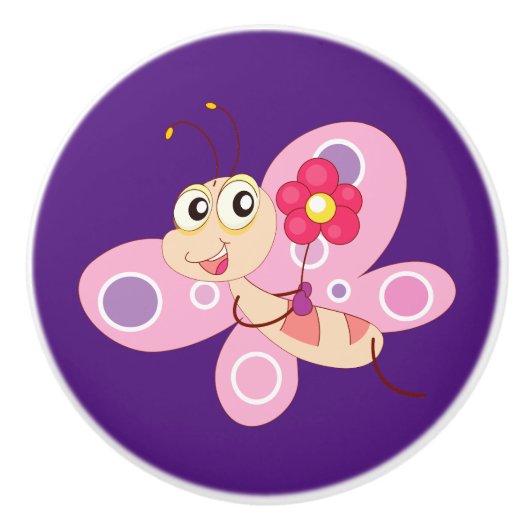 Keramik Knob/Schmetterling Keramikknauf (Vorderseite)