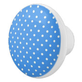 Keramik Knob/White Polka Dots-Blue Hintergrund Keramikknauf (Rechts)