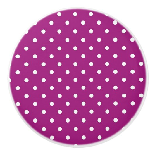 Keramik Knob/White Polka Dots Lila Hintergrund Keramikknauf (Vorderseite)