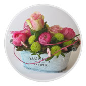 Keramik Knob Zeichnete Pull Country Blume in Garde Keramikknauf (Vorderseite)