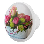 Keramik Knob Zeichnete Pull Country Blume in Garde Keramikknauf (Rechts)