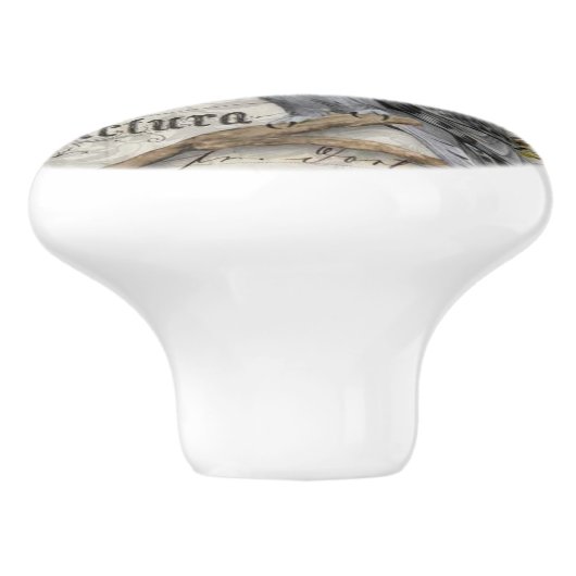 Keramik-Knobs an der Tür/Tafel - King Falcon Keramikknauf (Seitenansicht)