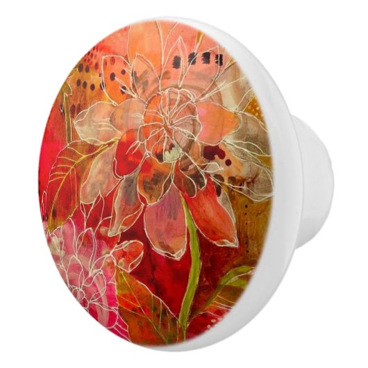 Keramik Knobs - Blume Seide Keramikknauf (Rechts)