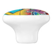Keramik Knobs - Design Mehrfarbiger Herzen 1 Keramikknauf (Seitenansicht)