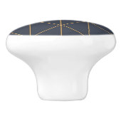 Keramik Knobs - Geometrisches Gold- und Blaumuster Keramikknauf (Seitenansicht)