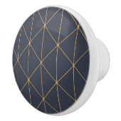 Keramik Knobs - Geometrisches Gold- und Blaumuster Keramikknauf (Rechts)
