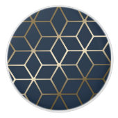 Keramik Knobs - Geometrisches Silber und Blau/Grau Keramikknauf (Vorderseite)