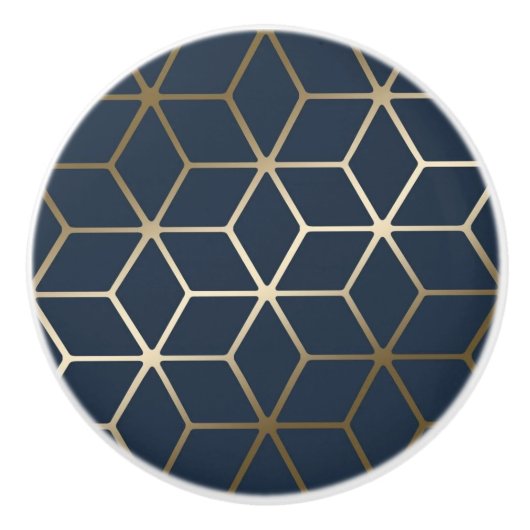 Keramik Knobs - Geometrisches Silber und Blau/Grau Keramikknauf (Vorderseite)