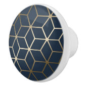 Keramik Knobs - Geometrisches Silber und Blau/Grau Keramikknauf (Rechts)