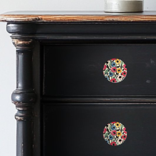 Keramik Knobs mit hellgestrichenen Blume Keramikknauf