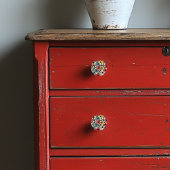 Keramik Knobs mit hellgestrichenen Blume Keramikknauf