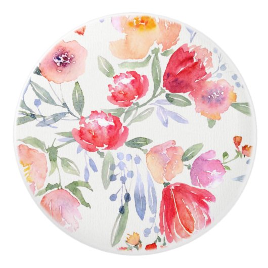 Keramik Knobs - Peonies & Poppies Design2 Keramikknauf (Vorderseite)