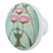 Keramik Knobs - Pink Peonies Art Nouveau Keramikknauf (Rechts)