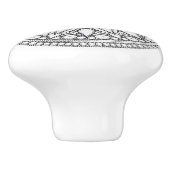 Keramik Knobs - Schwarzweiß-Design Keramikknauf (Seitenansicht)