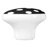 Keramik Knobs - weiße Polka Dots schwarzer Hinterg Keramikknauf (Seitenansicht)