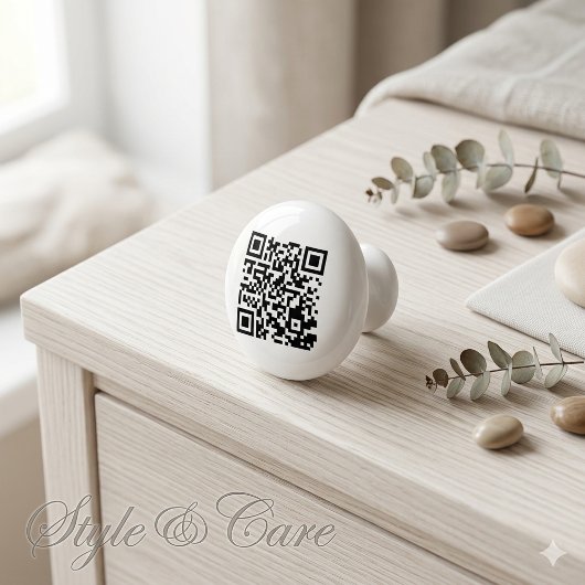 Keramik Knock mit einzigartigem QR-Codedesign Keramikknauf