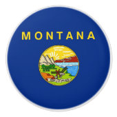 Keramik Knopf ziehen mit der Fahne von Montana, US Keramikknauf (Vorderseite)