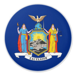 Keramik Knopf ziehen mit der Fahne von New York, U Keramikknauf