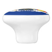 Keramik Knopf ziehen mit der Fahne von New York, U Keramikknauf (Seitenansicht)