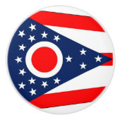 Keramik Knopf ziehen mit der Fahne von Ohio, USA Keramikknauf (Vorderseite)