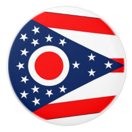 Keramik Knopf ziehen mit der Fahne von Ohio, USA Keramikknauf