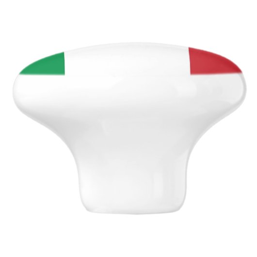 Keramik Knopf ziehen mit der Flagge Italiens Keramikknauf (Seitenansicht)